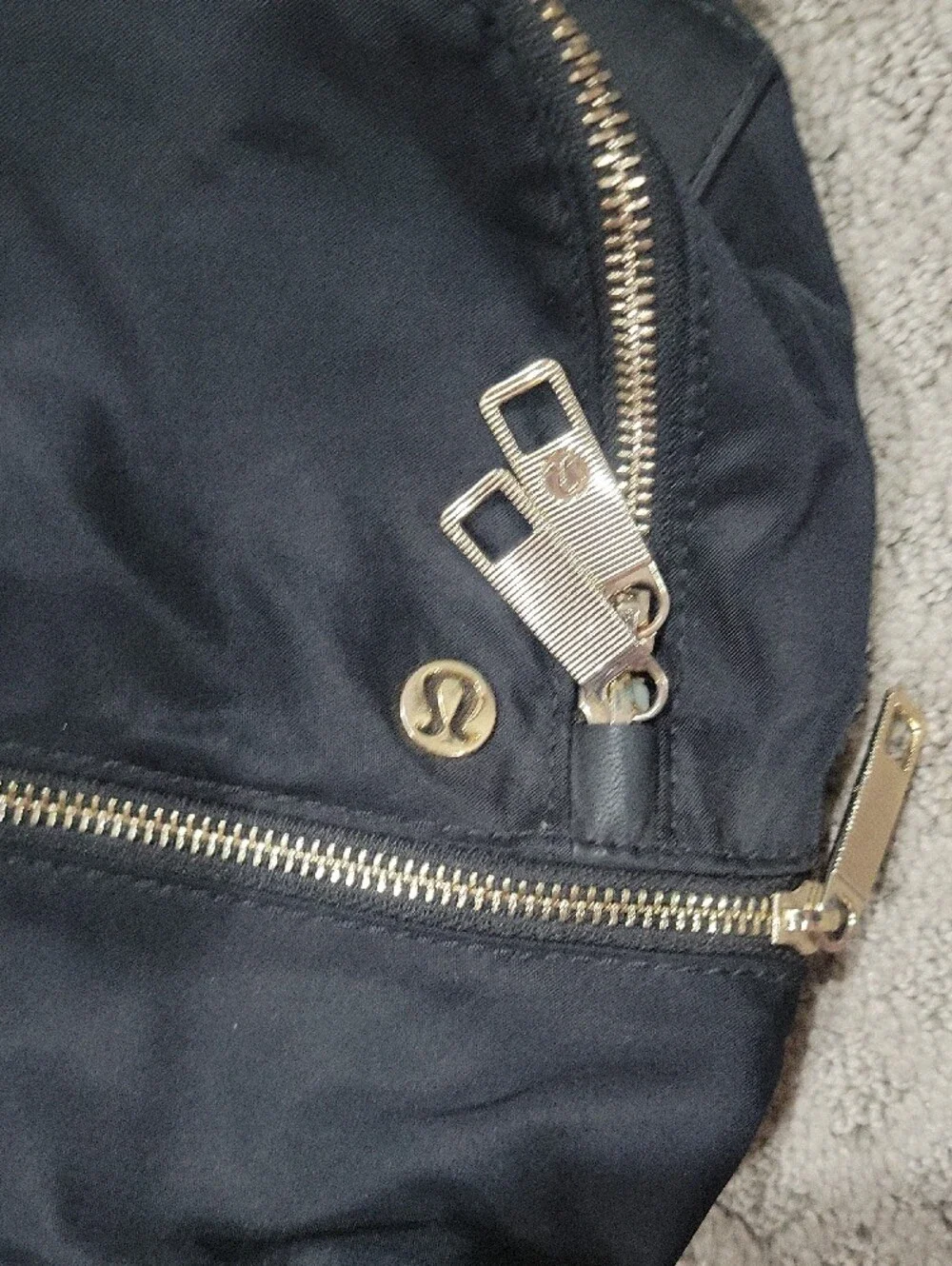 lululemon athletica Black Mini Backpack with Gold Hardware Accents - Picture 3 of 3
